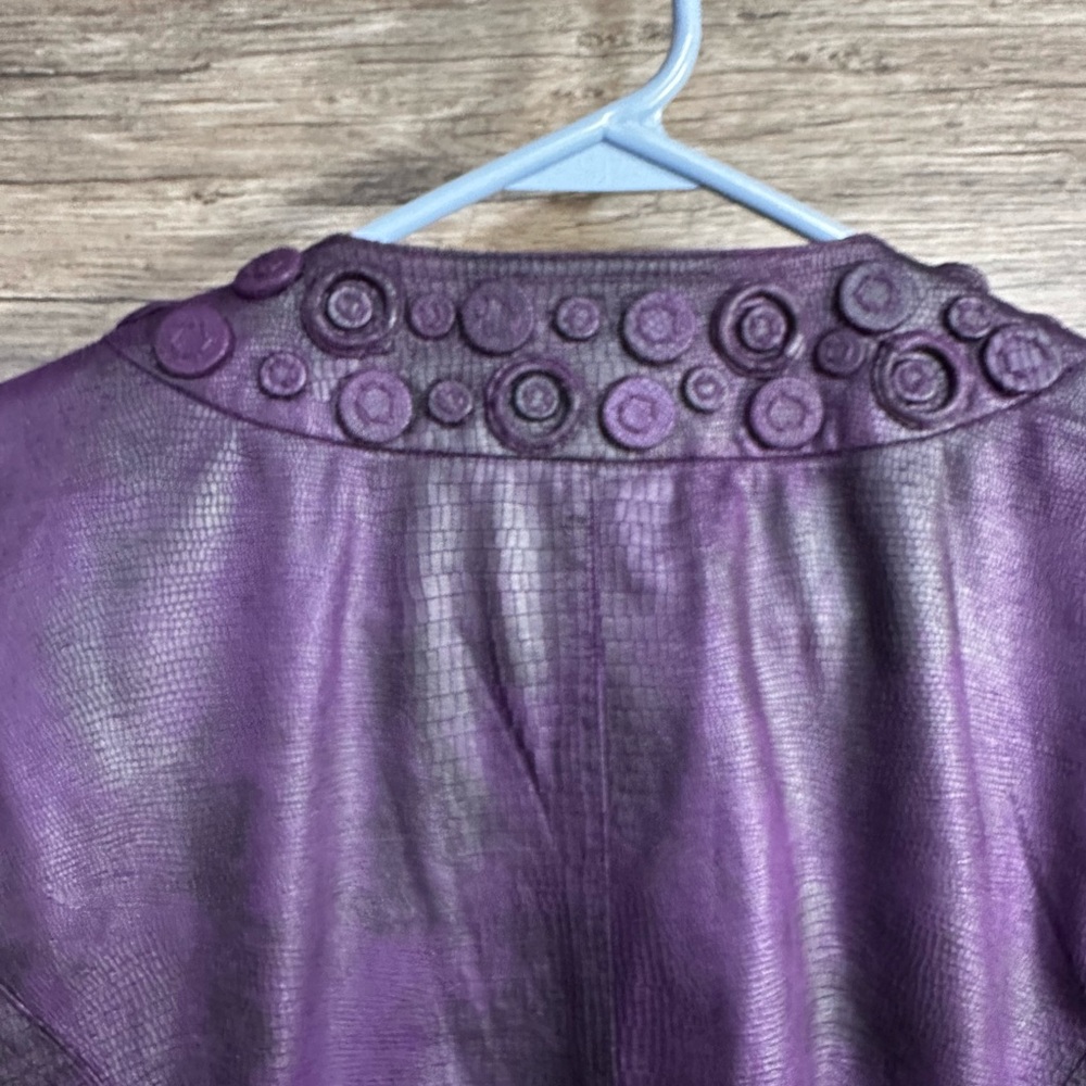 Chico's Rich Purple Textured Blazer - Picture 5 of 7